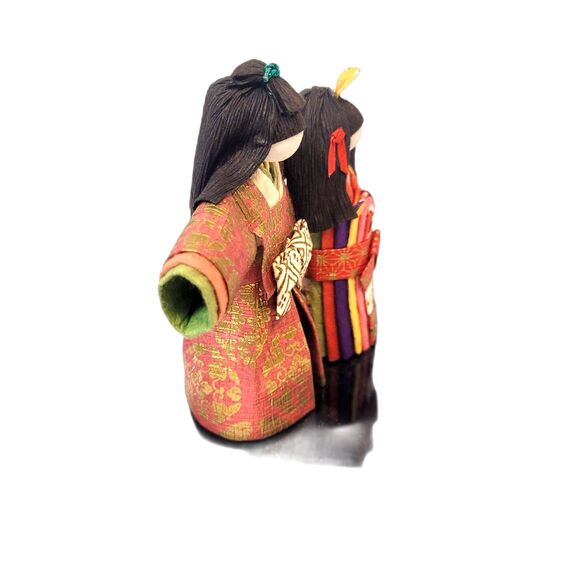 Japanese Miyasama Washi Paper Dolls Origami Traditional Vintage Asian Kimono Art - Picture 4 of 5